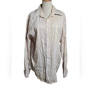 Claiborne White with Multicolored Stripes Button Down Shirt